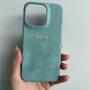 Faux Gator skin Teal iPhone 16 Pro Case